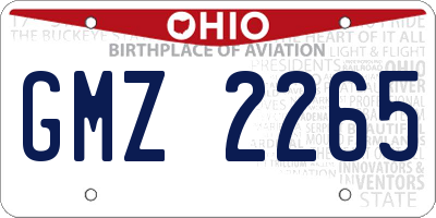 OH license plate GMZ2265