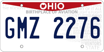 OH license plate GMZ2276