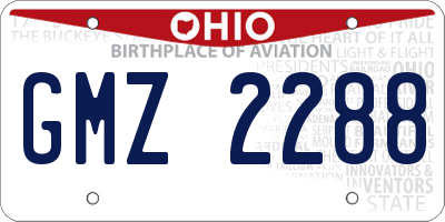 OH license plate GMZ2288