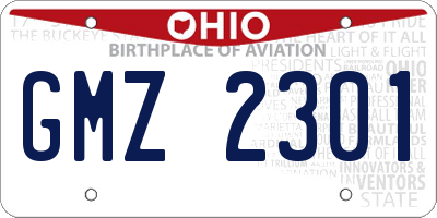 OH license plate GMZ2301