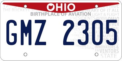 OH license plate GMZ2305