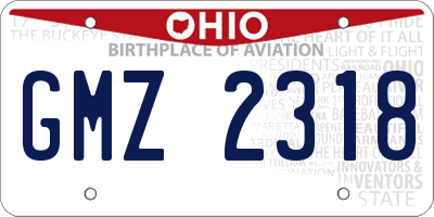 OH license plate GMZ2318