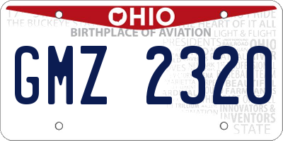 OH license plate GMZ2320