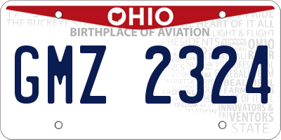 OH license plate GMZ2324