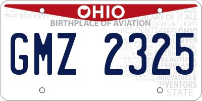 OH license plate GMZ2325