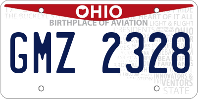 OH license plate GMZ2328
