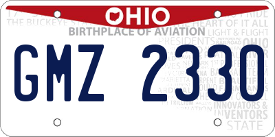 OH license plate GMZ2330