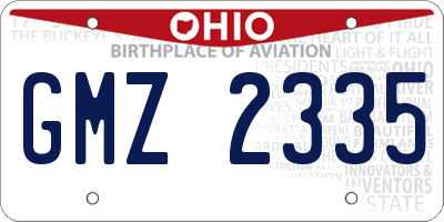 OH license plate GMZ2335