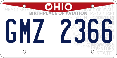 OH license plate GMZ2366