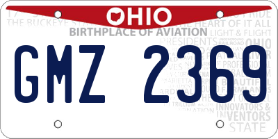 OH license plate GMZ2369