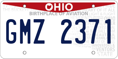 OH license plate GMZ2371