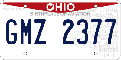 OH license plate GMZ2377