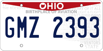OH license plate GMZ2393