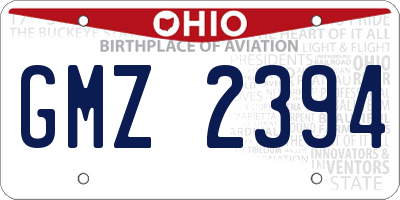OH license plate GMZ2394