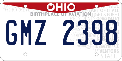 OH license plate GMZ2398