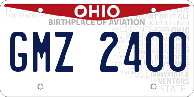 OH license plate GMZ2400