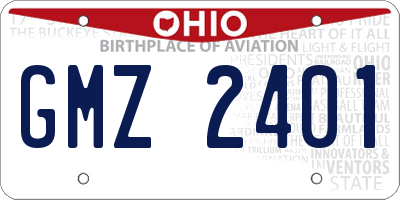 OH license plate GMZ2401
