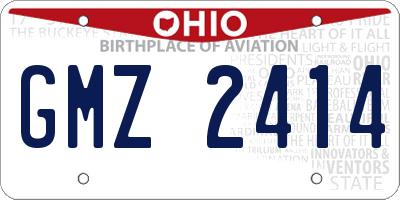 OH license plate GMZ2414