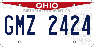 OH license plate GMZ2424
