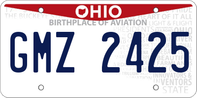 OH license plate GMZ2425