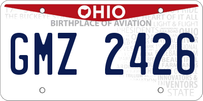 OH license plate GMZ2426