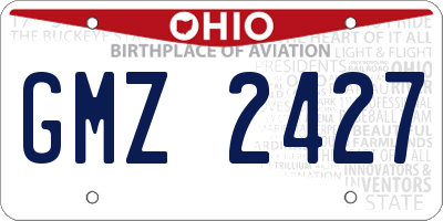 OH license plate GMZ2427