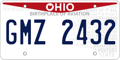 OH license plate GMZ2432