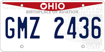 OH license plate GMZ2436