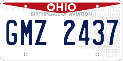 OH license plate GMZ2437