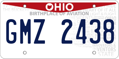 OH license plate GMZ2438
