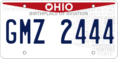 OH license plate GMZ2444