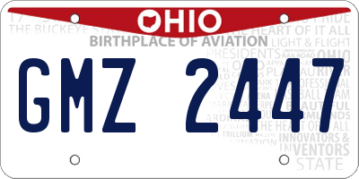OH license plate GMZ2447