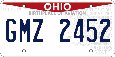 OH license plate GMZ2452
