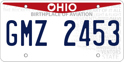 OH license plate GMZ2453