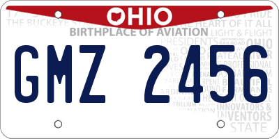 OH license plate GMZ2456