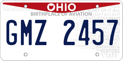 OH license plate GMZ2457
