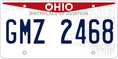 OH license plate GMZ2468