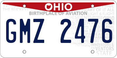 OH license plate GMZ2476