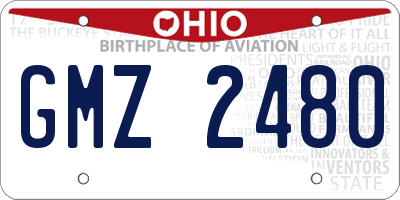 OH license plate GMZ2480