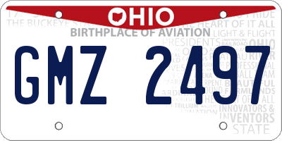 OH license plate GMZ2497