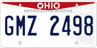 OH license plate GMZ2498