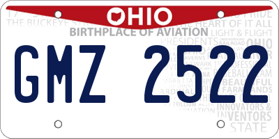 OH license plate GMZ2522