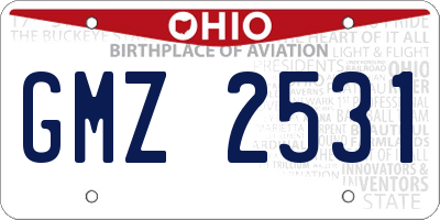 OH license plate GMZ2531