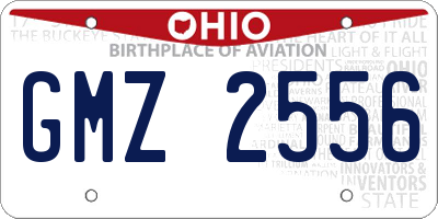 OH license plate GMZ2556