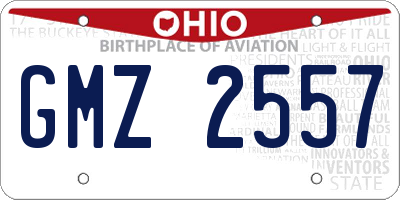 OH license plate GMZ2557