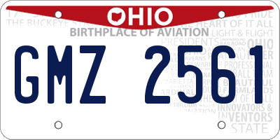 OH license plate GMZ2561