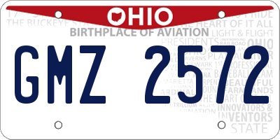 OH license plate GMZ2572