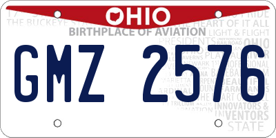 OH license plate GMZ2576
