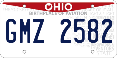 OH license plate GMZ2582