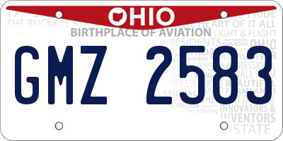 OH license plate GMZ2583